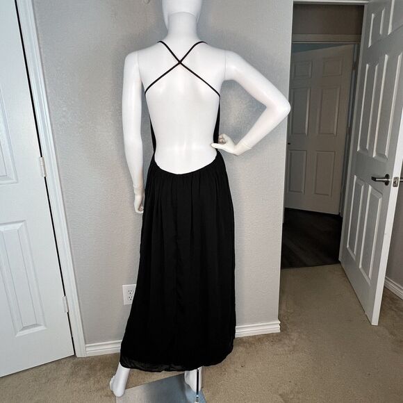 SABO SKIRT Size 10 Open Back  Maxi Dress Strappy Black - Picture 4 of 11